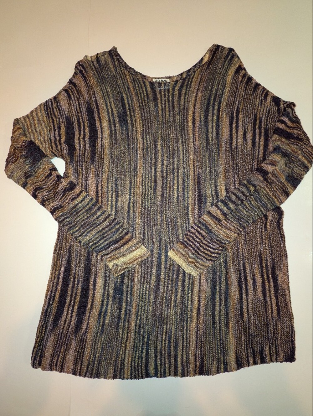 Vintage Carol Horn Knit Tunic Top, Size Large